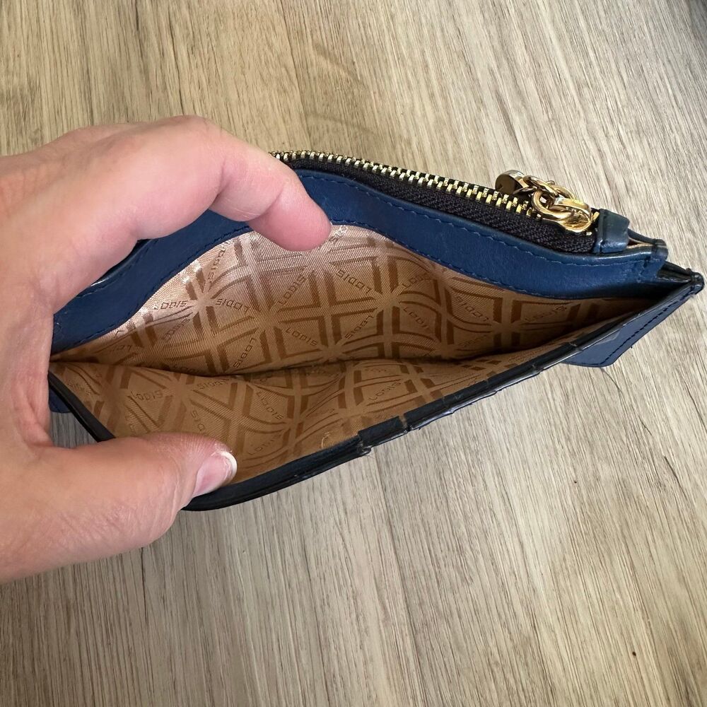 Lodis Leather Card Sleeve Slim Wallet RFID - Blue Leather - Butter Soft - Picture 6 of 9